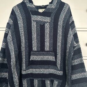 Striped Navy and White Women's Hooded Jacket